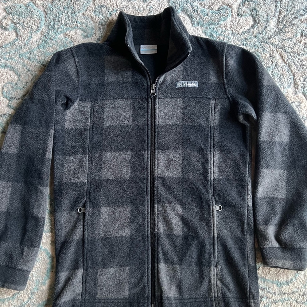 Columbia Kids Black and Gray Plaid Jacket
